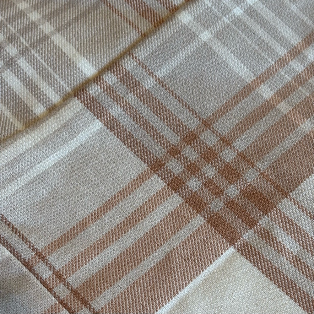 AEROPOSTALE Spaghetti Strap Plaid‎ Mini Dress w/ Slit @ Hem Brown/Cream Sz L - Picture 9 of 14